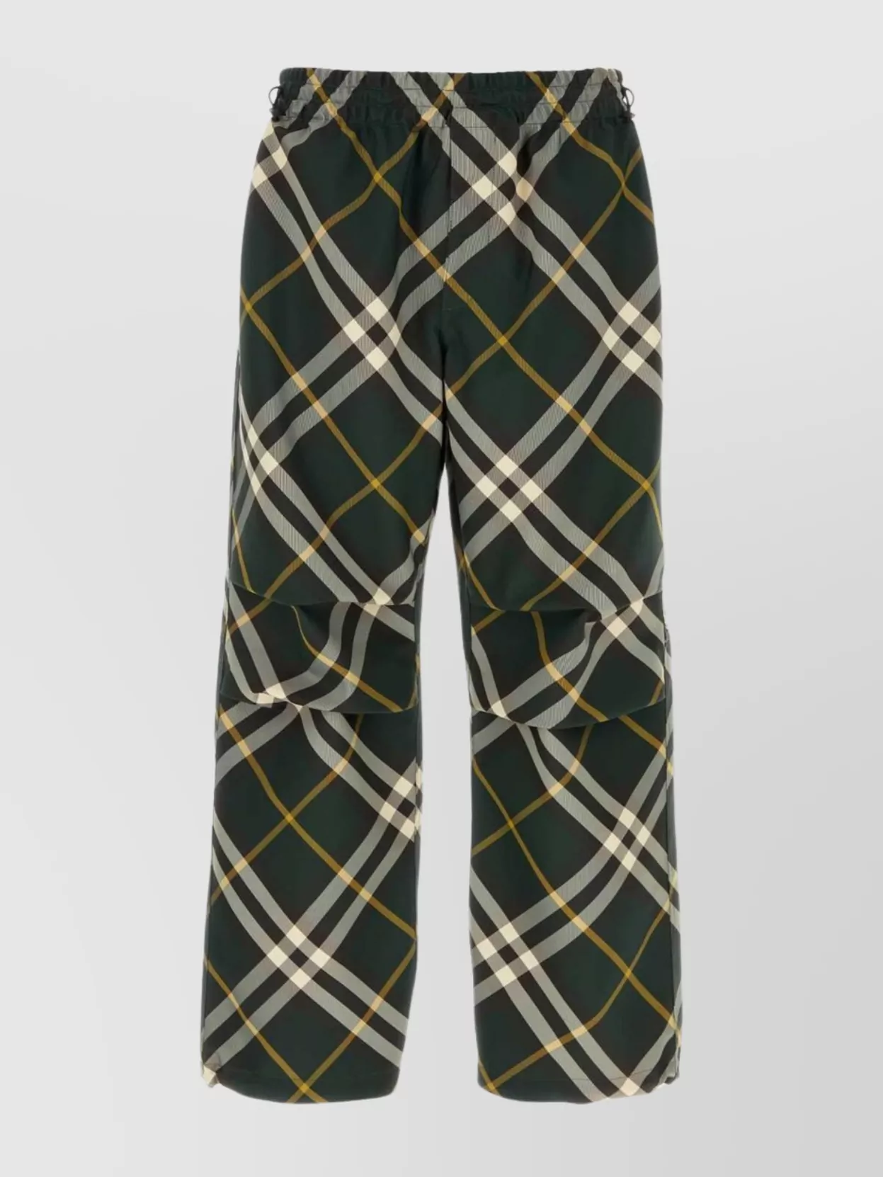 Shop Burberry Embroidered Checkered Pattern Polyester Pant