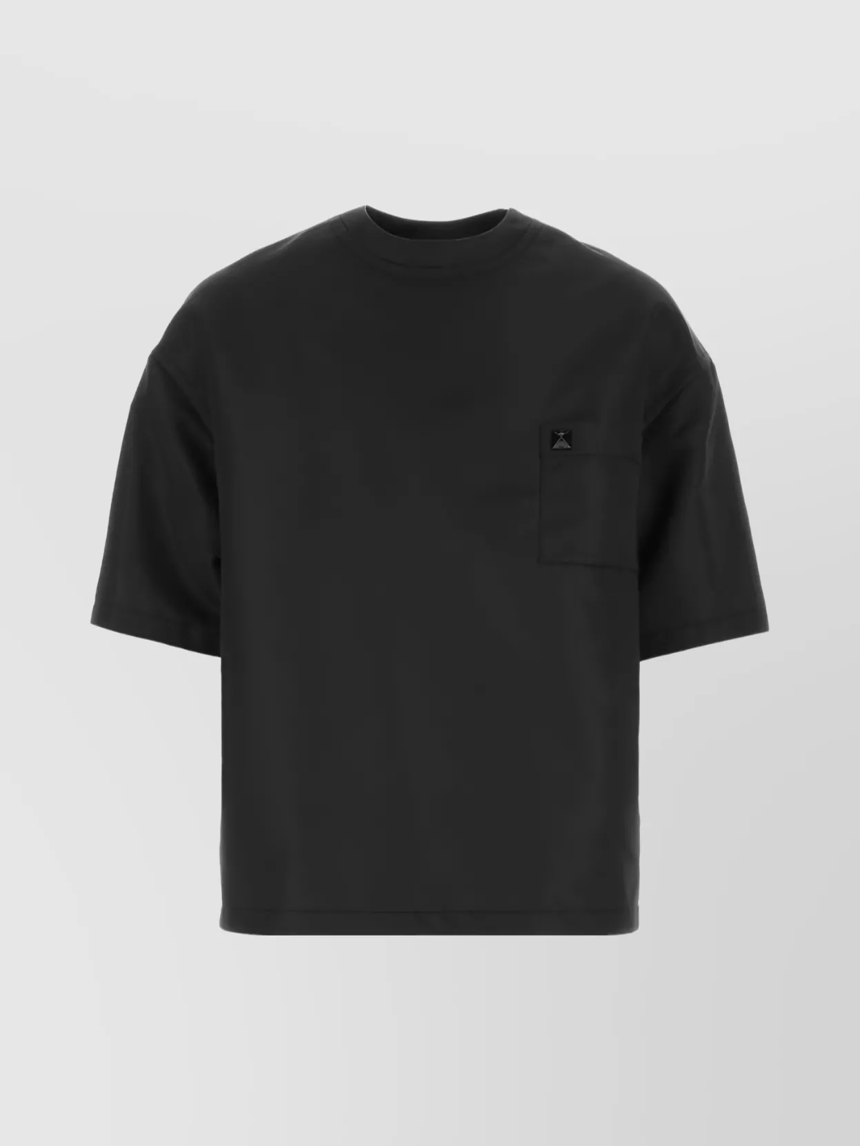 Shop Valentino Versatile Crew Neck T-shirt With Handy Chest Pocket In Grey