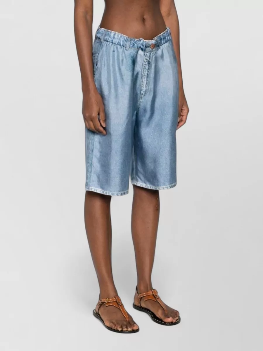 Pierre Louise Mascia Silk Shorts Trompe Loeil Print Design