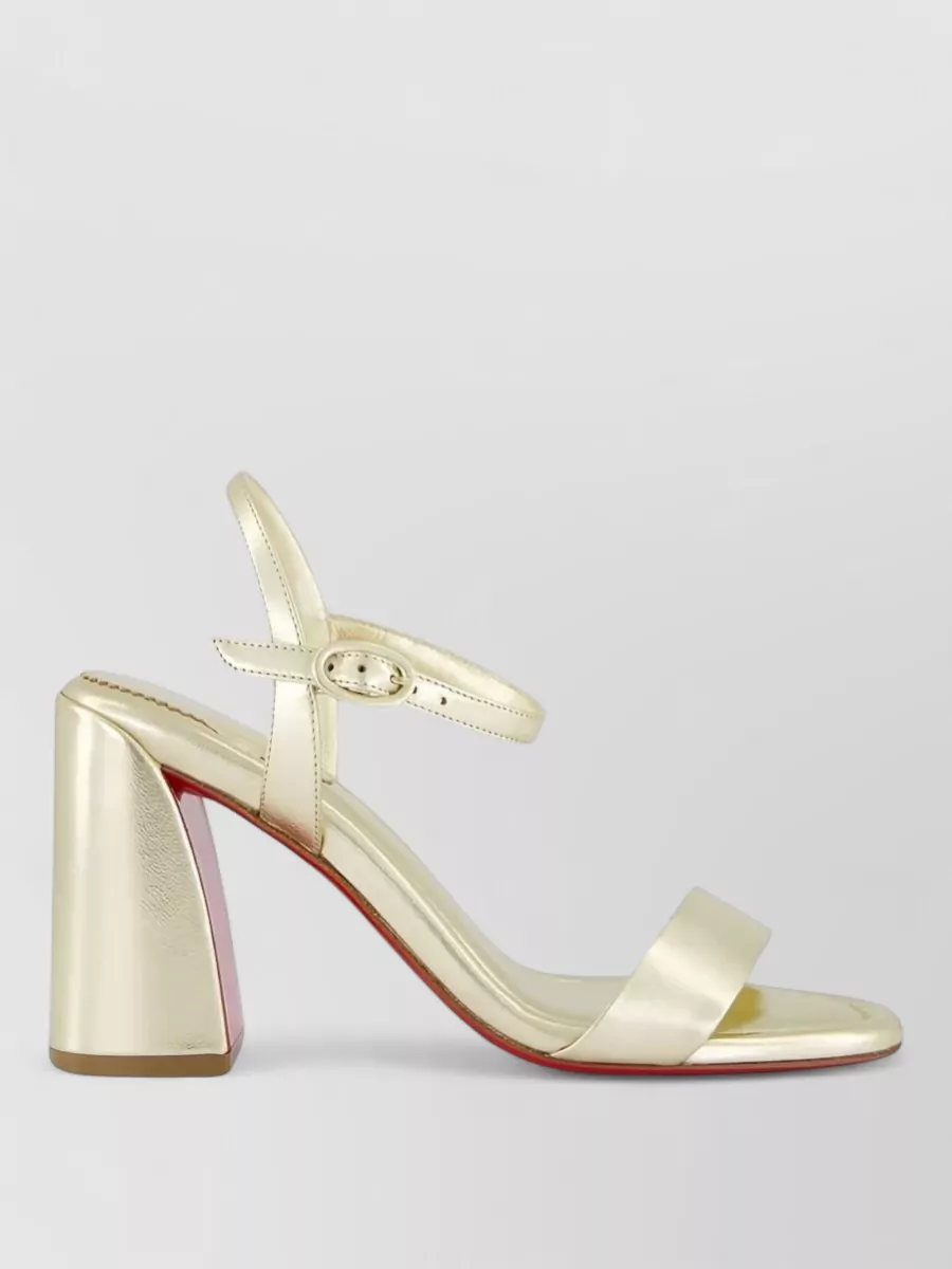Christian Louboutin Leather Block Heel Sandals