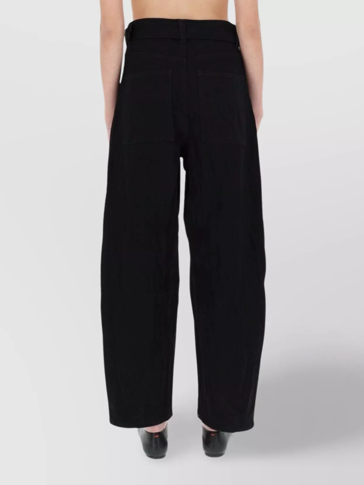 Studio Nicholson Wide Leg Trousers Pockets In Black