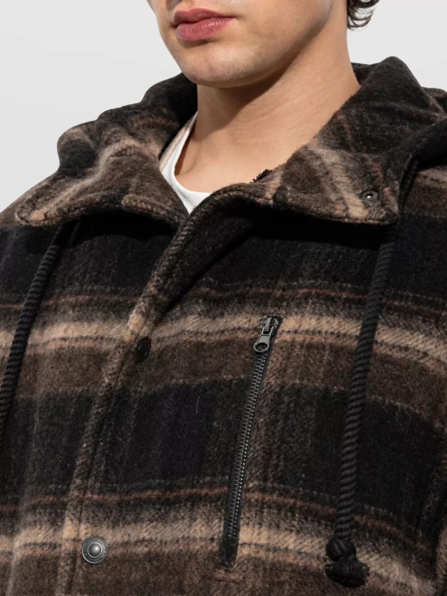 Isabel Marant Checked Hooded Wool Jacket