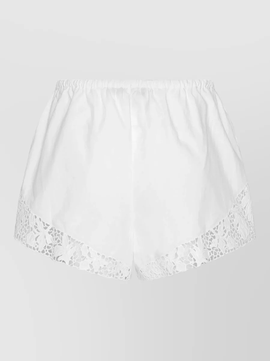Rotate Cotton Floral Lace Drawstring Pyjama Shorts