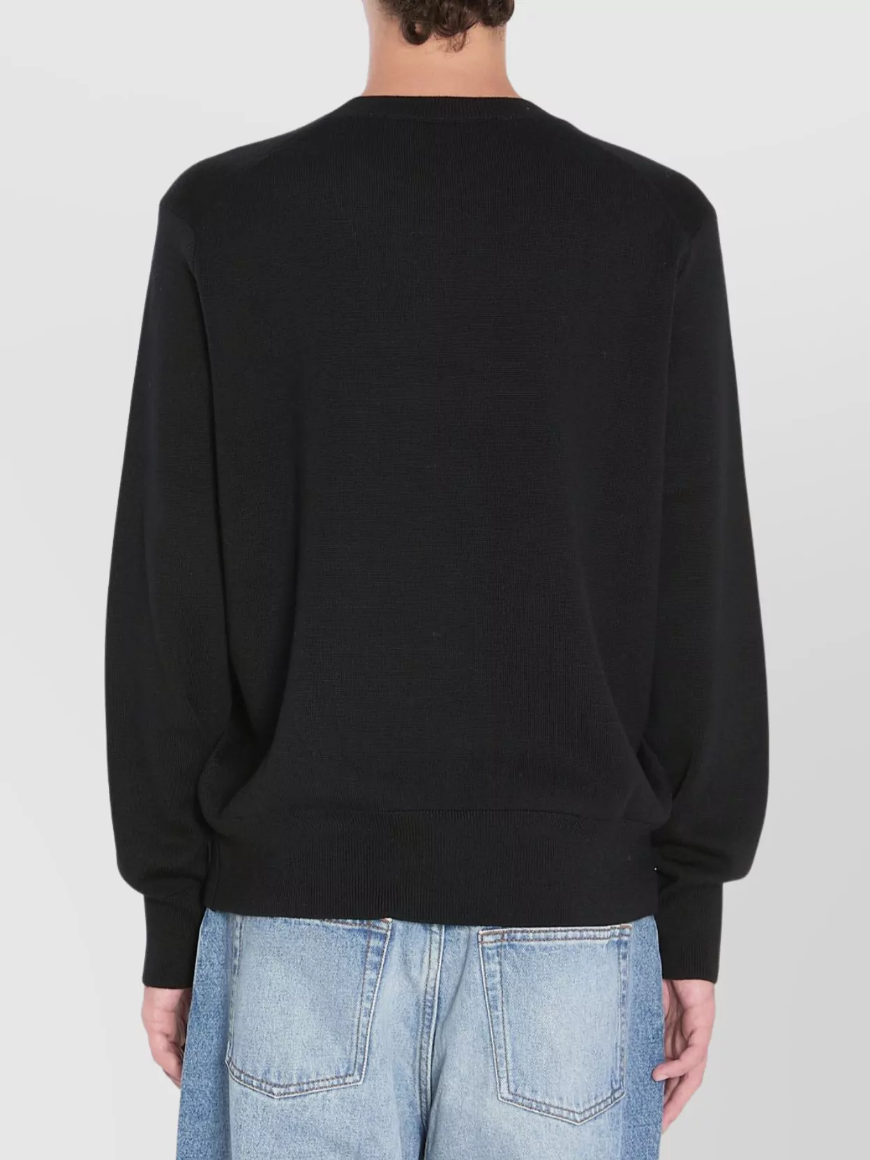 Ami Paris Heart Embroidered Merino Wool Sweater