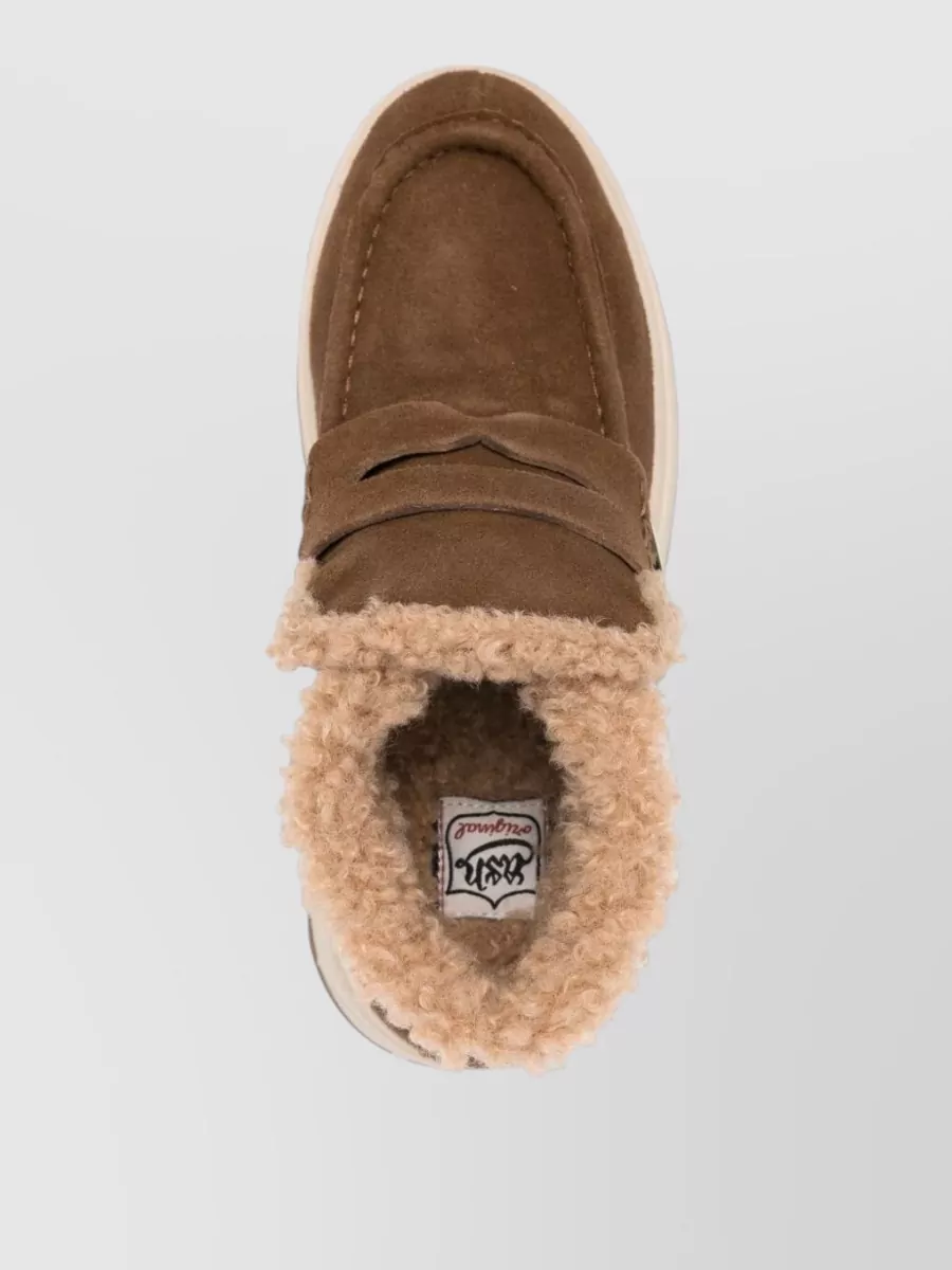 Ash Ankle Boots Faux Fur Trim Platform