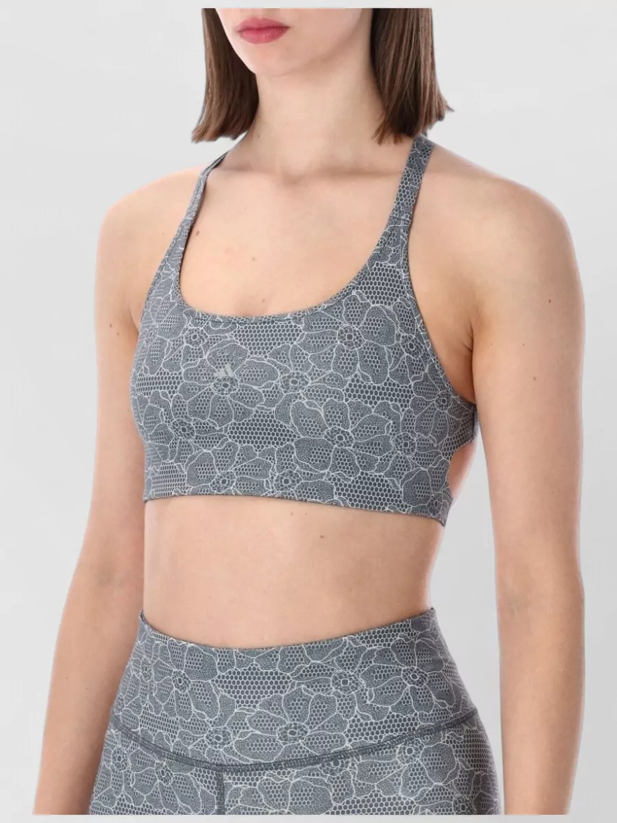 Adidas By Stella Mccartney Printed Strappy-Back Sports Bra