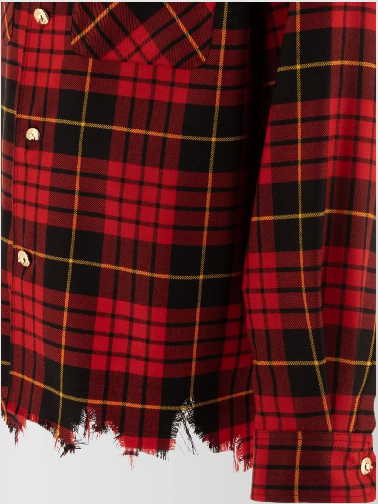 Alexander Mcqueen Distressed Tartan Overshirt Jackets Red In Red