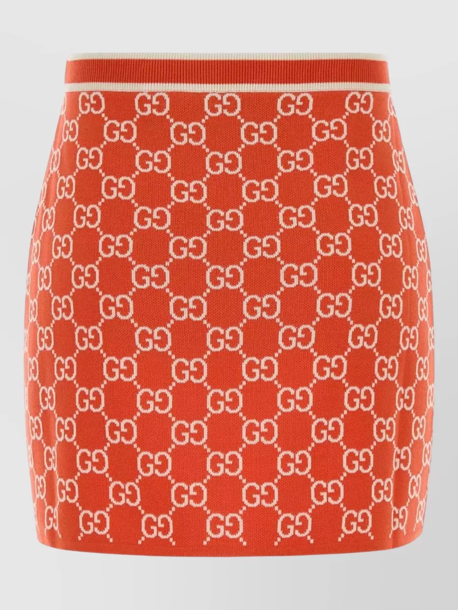Gucci Cotton Gg Jacquard Mini Skirt