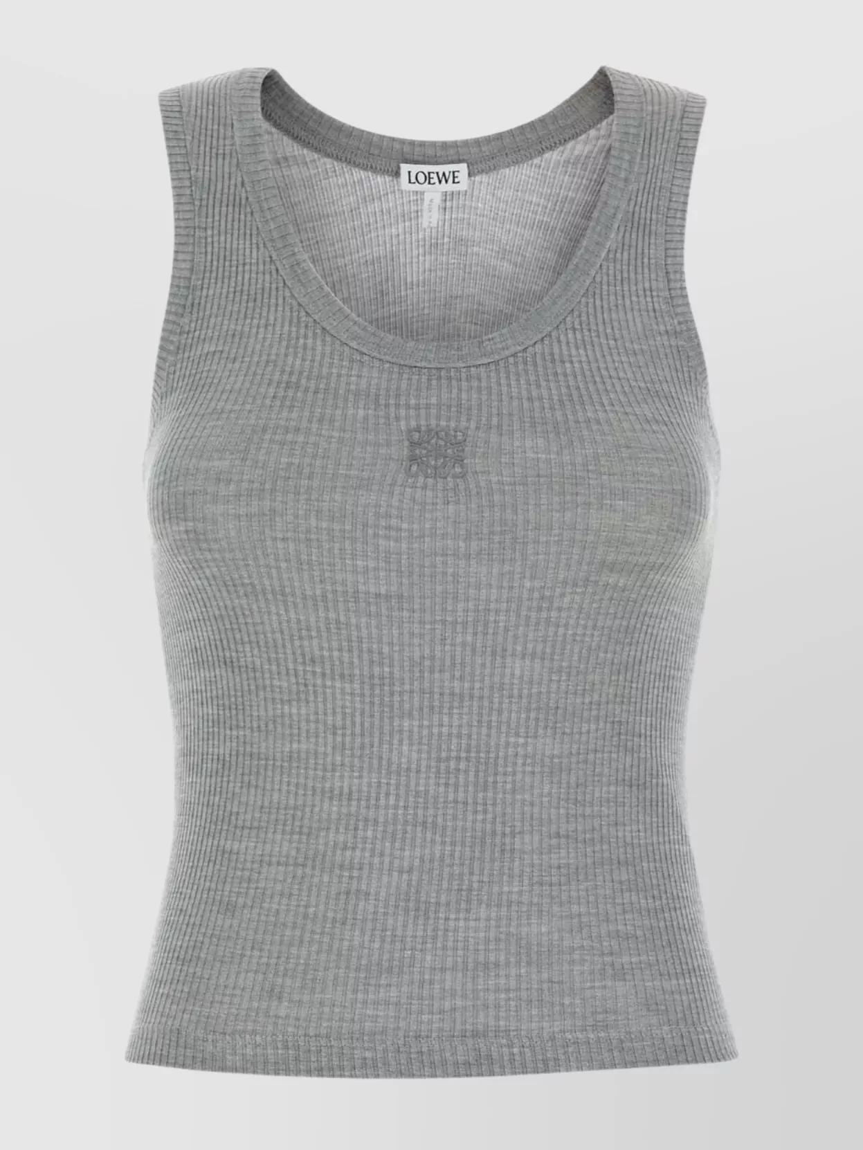 Loewe Silk Ribbed Scoop Neck Tank Top