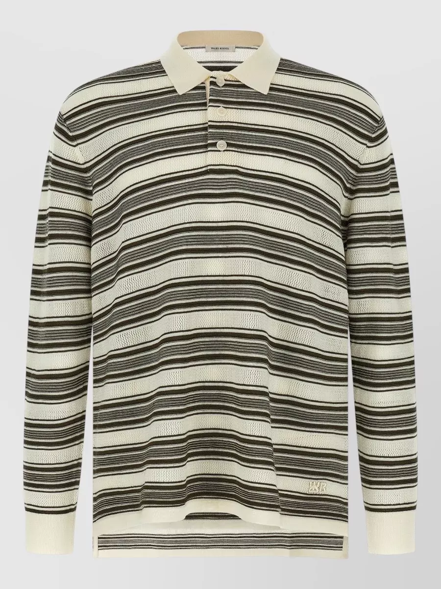 Wales Bonner striped long-sleeve polo shirt