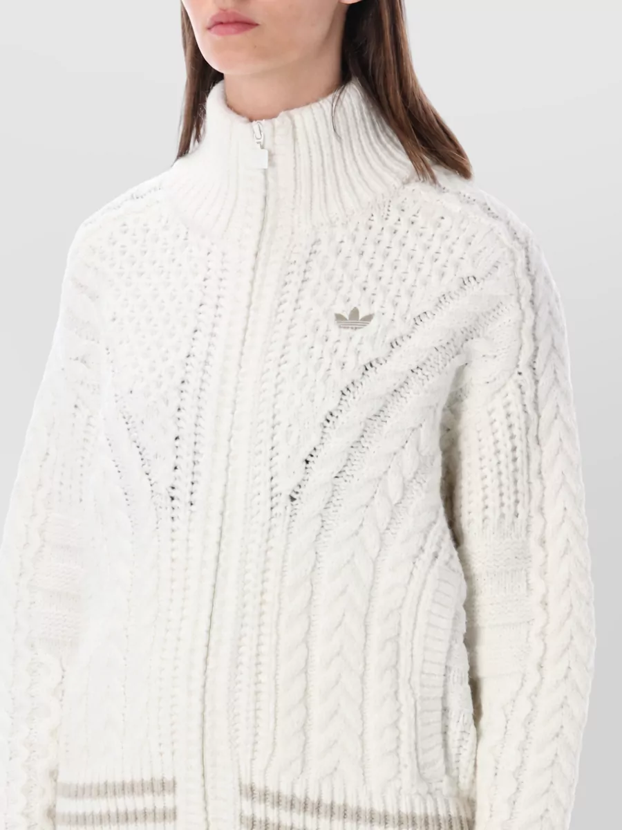 Adidas Originals Cable-Knit Zip Cardigan