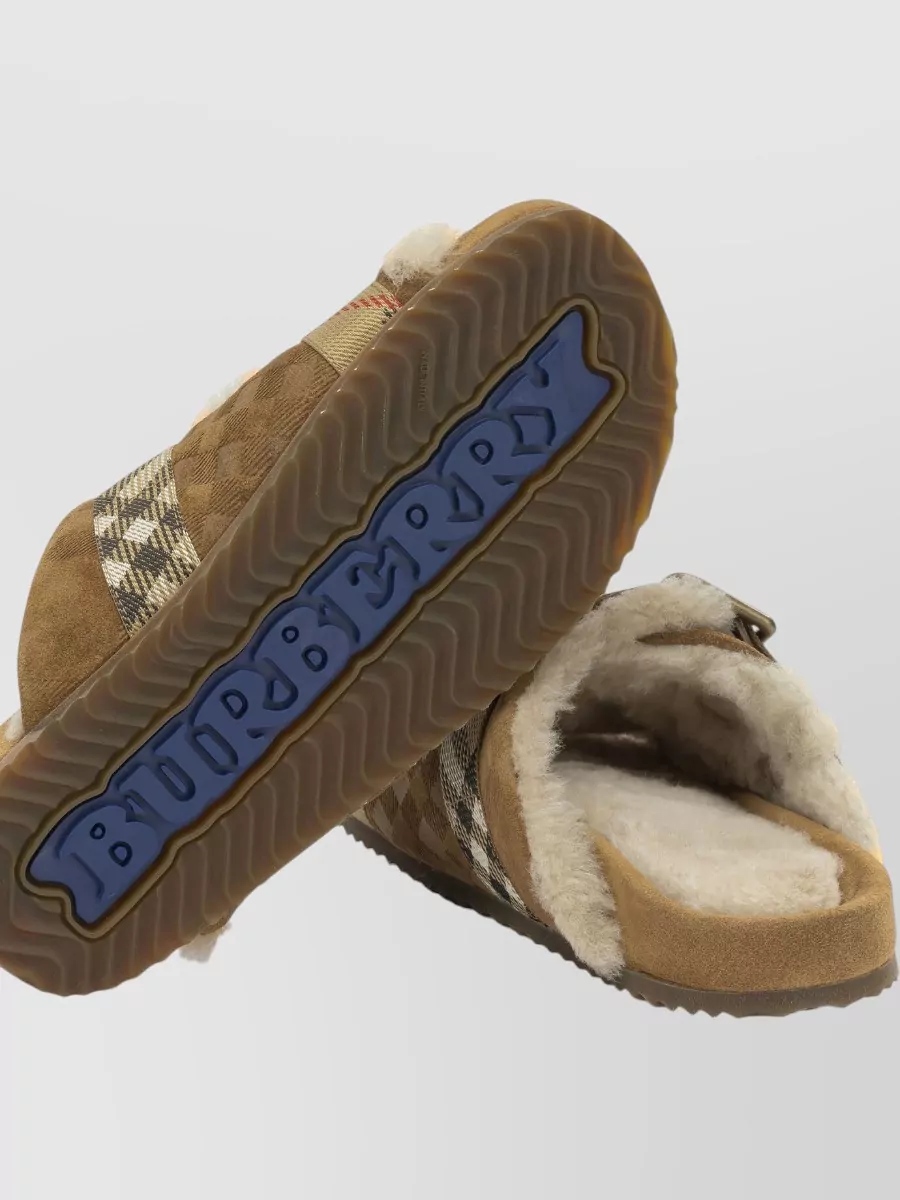 Burberry Shearling Trim Slippers