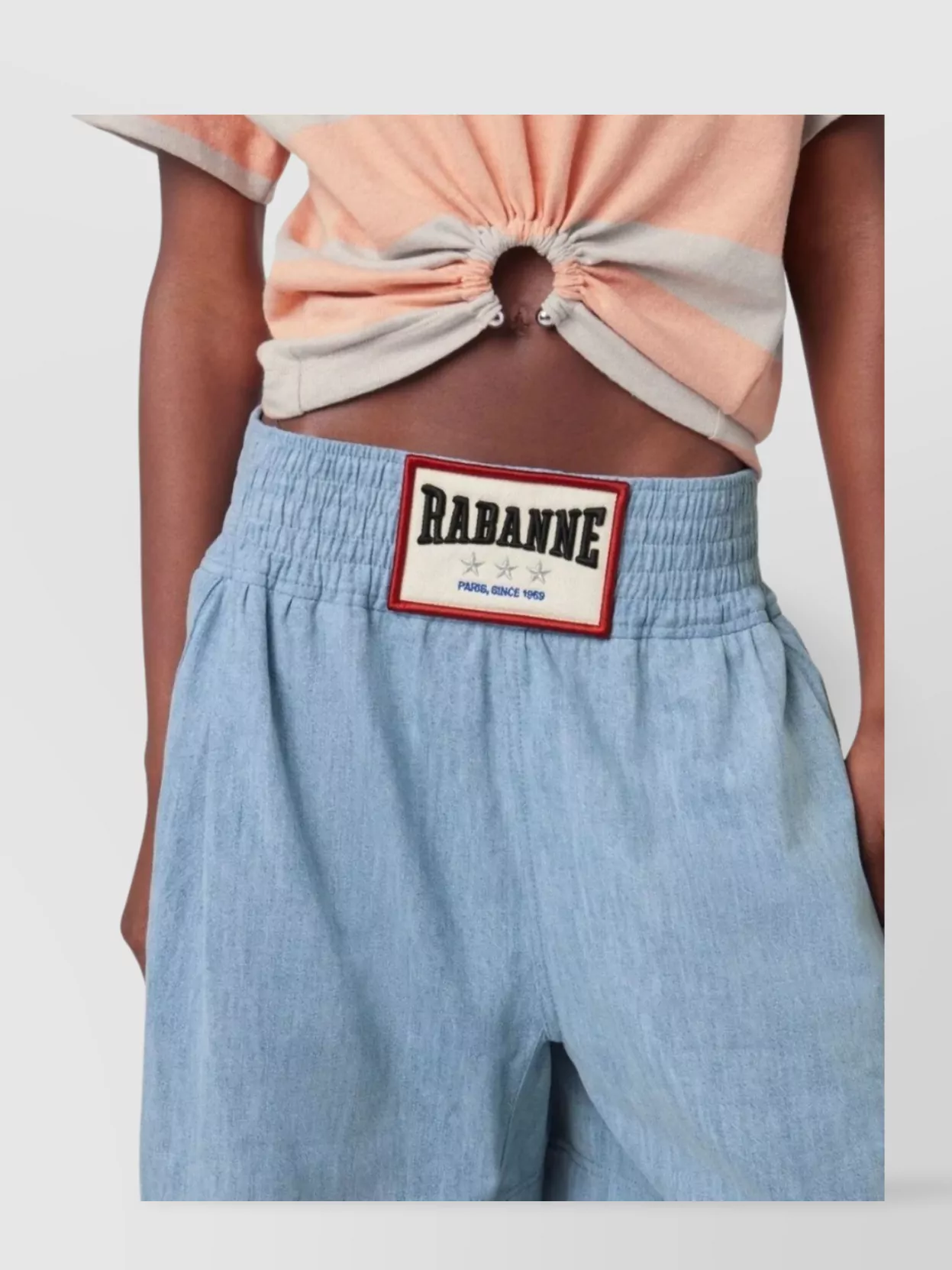 Paco Rabanne Denim Knee Length Wide Leg Shorts