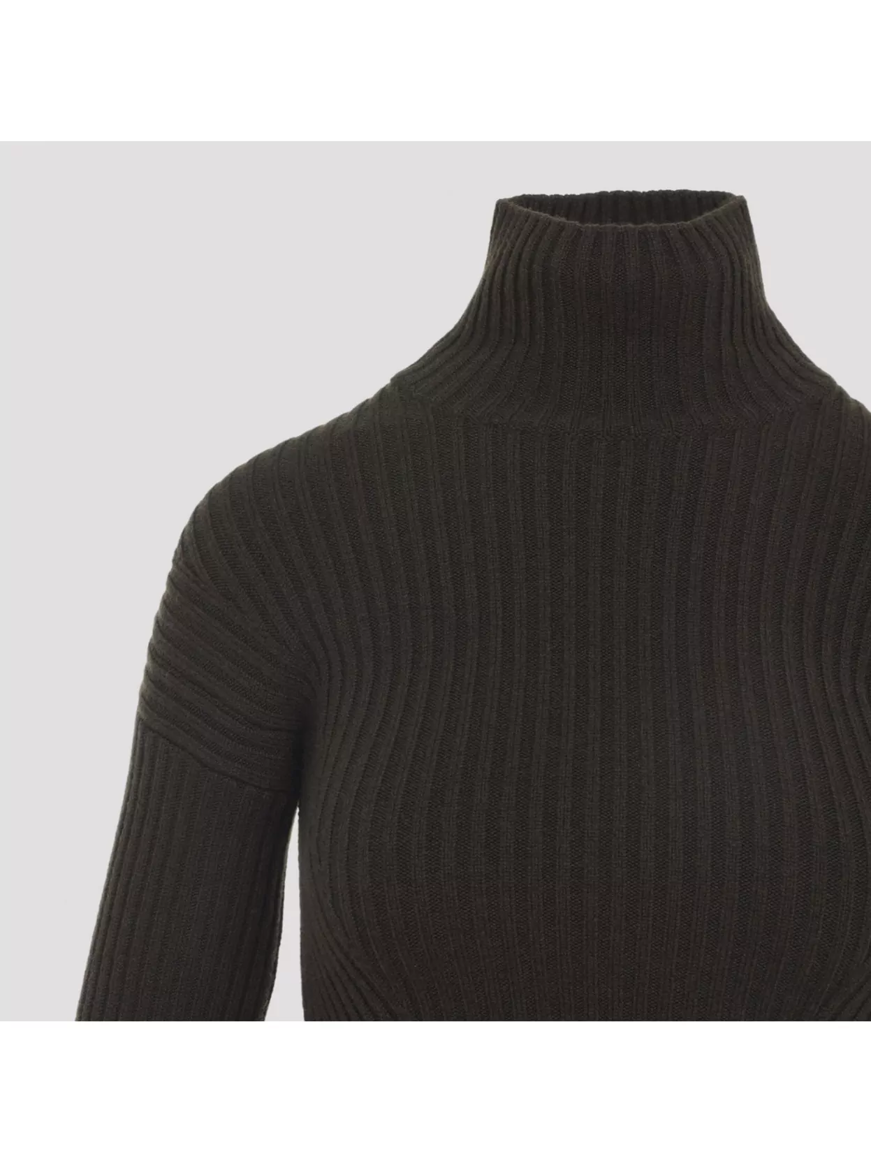 Max Mara Ribbed Wool Cashmere Turtleneck Sweater