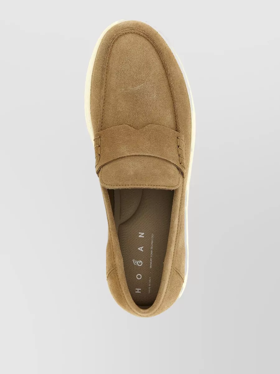 Hogan H668 Loafers Round Toe Suede Rubber Sole