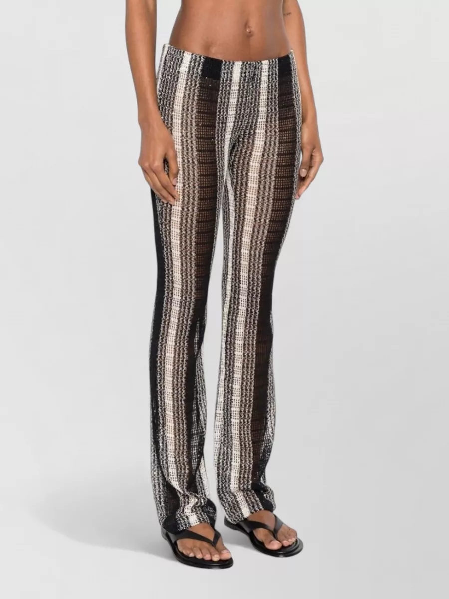 Missoni Striped Open-Knit Sequin-Embellished Trousers