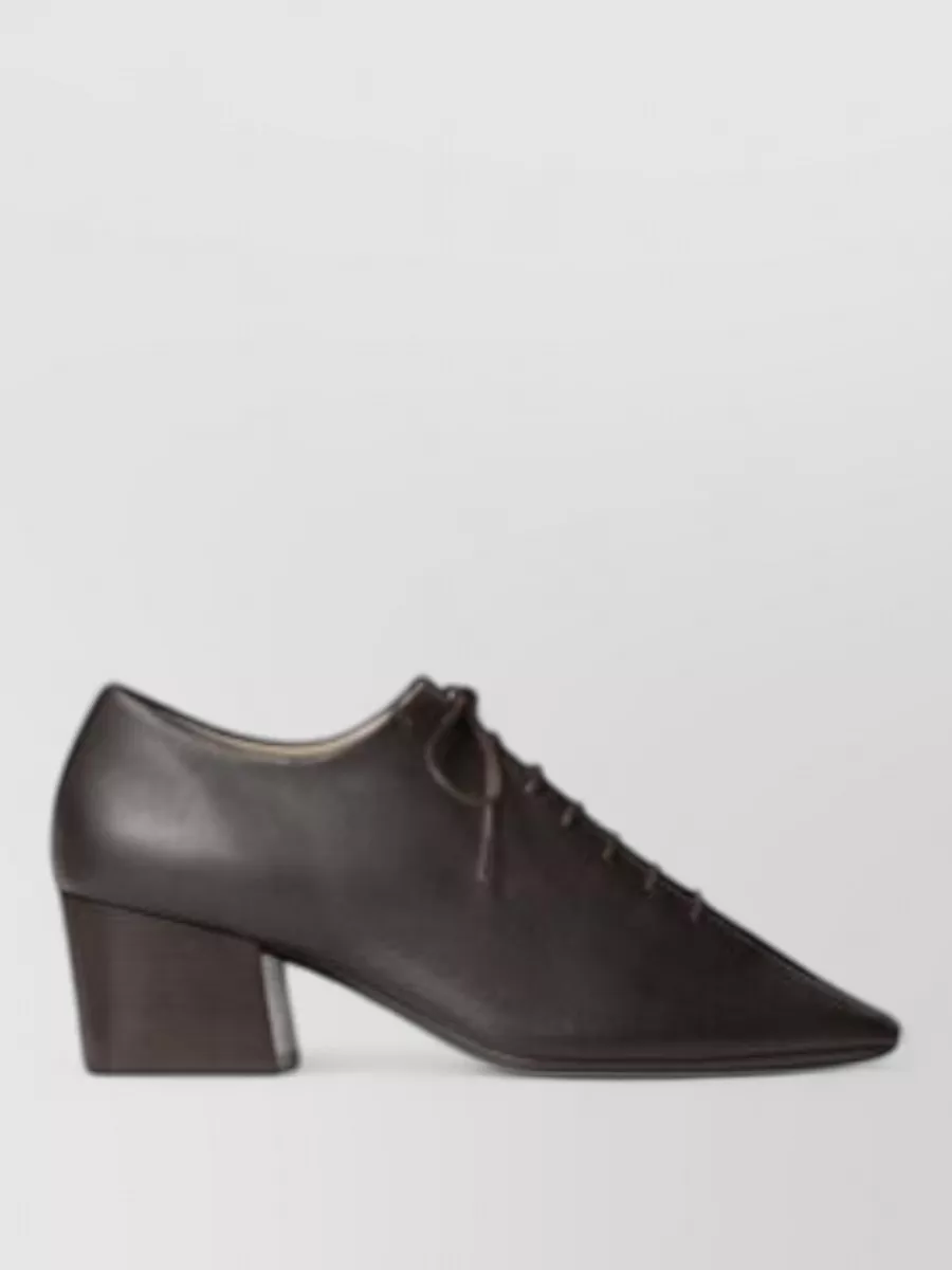 Lemaire Souris Lace Up Derby Shoes Block Heel