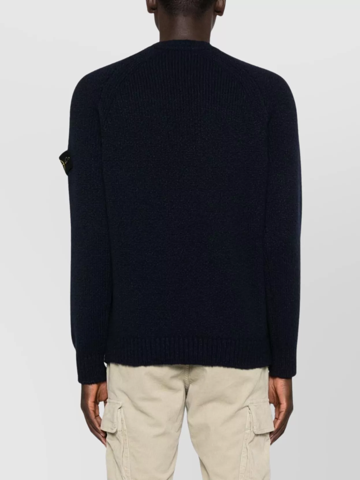 Stone Island Long Sleeve Ribbed Cuff Crew Neck Sweater