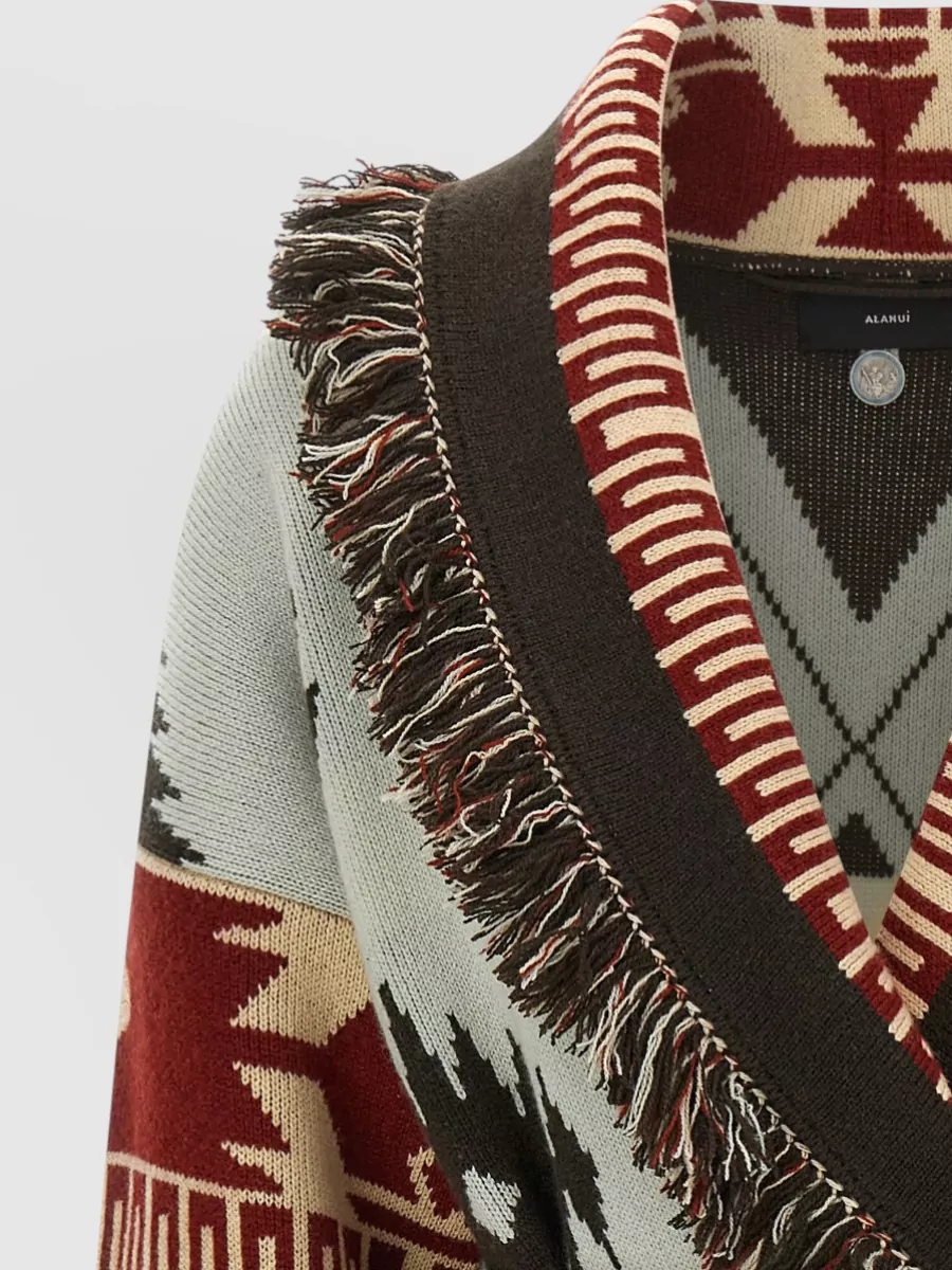 Alanui Icon Cardigan Shawl Collar Belted Fringe