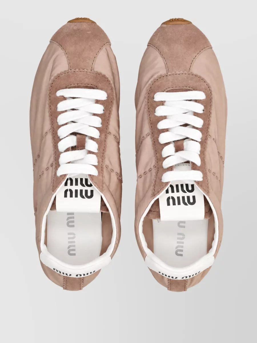 Miu Miu Technical Fabric Lace-Up Sneakers