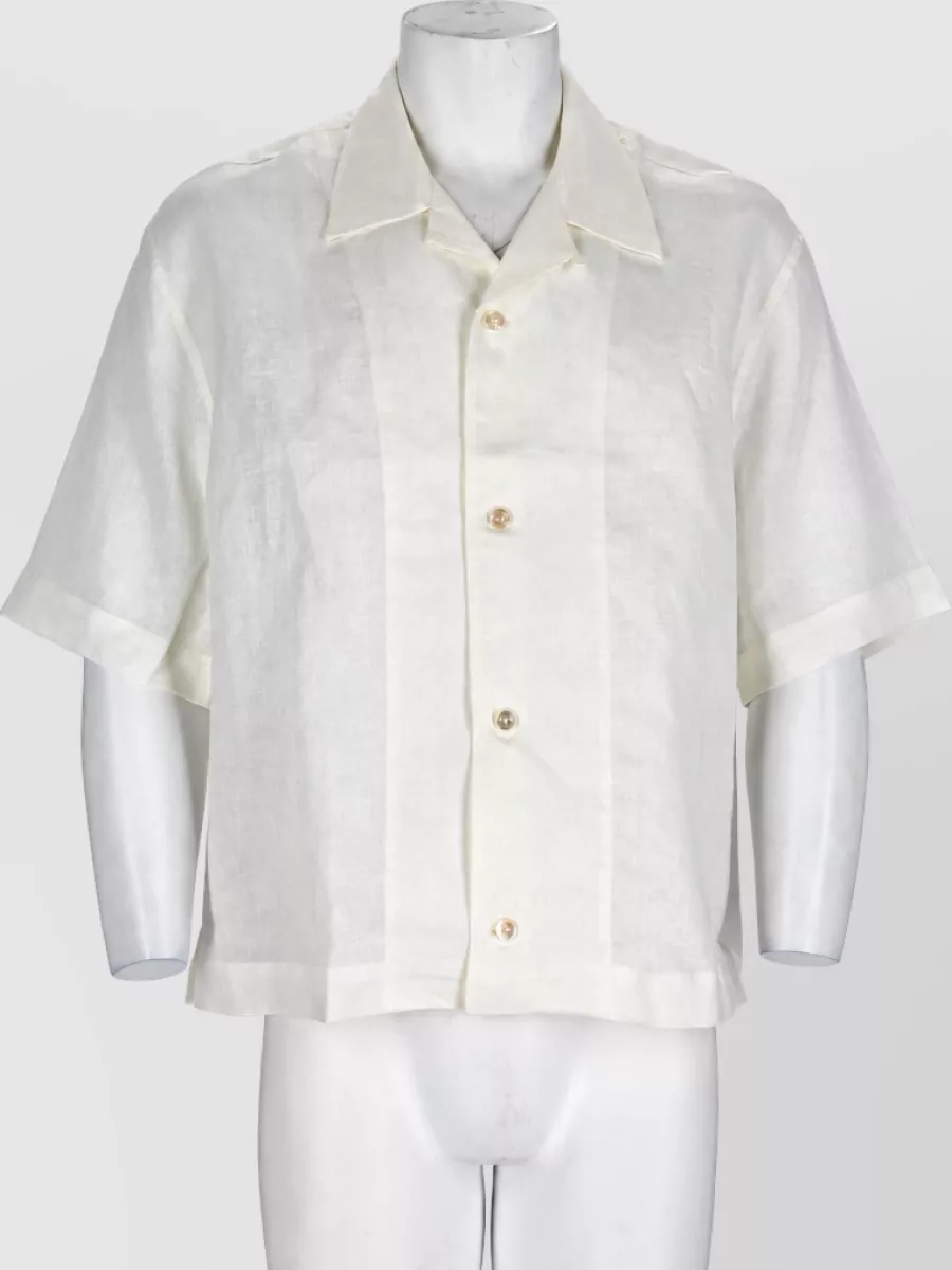 Studio Nicholson linen short-sleeve beach shirt