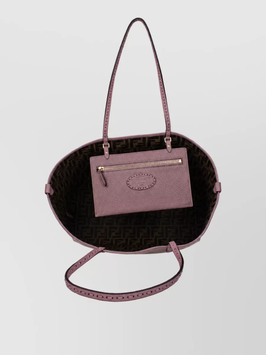 Fendi Na Leather Tote Bag