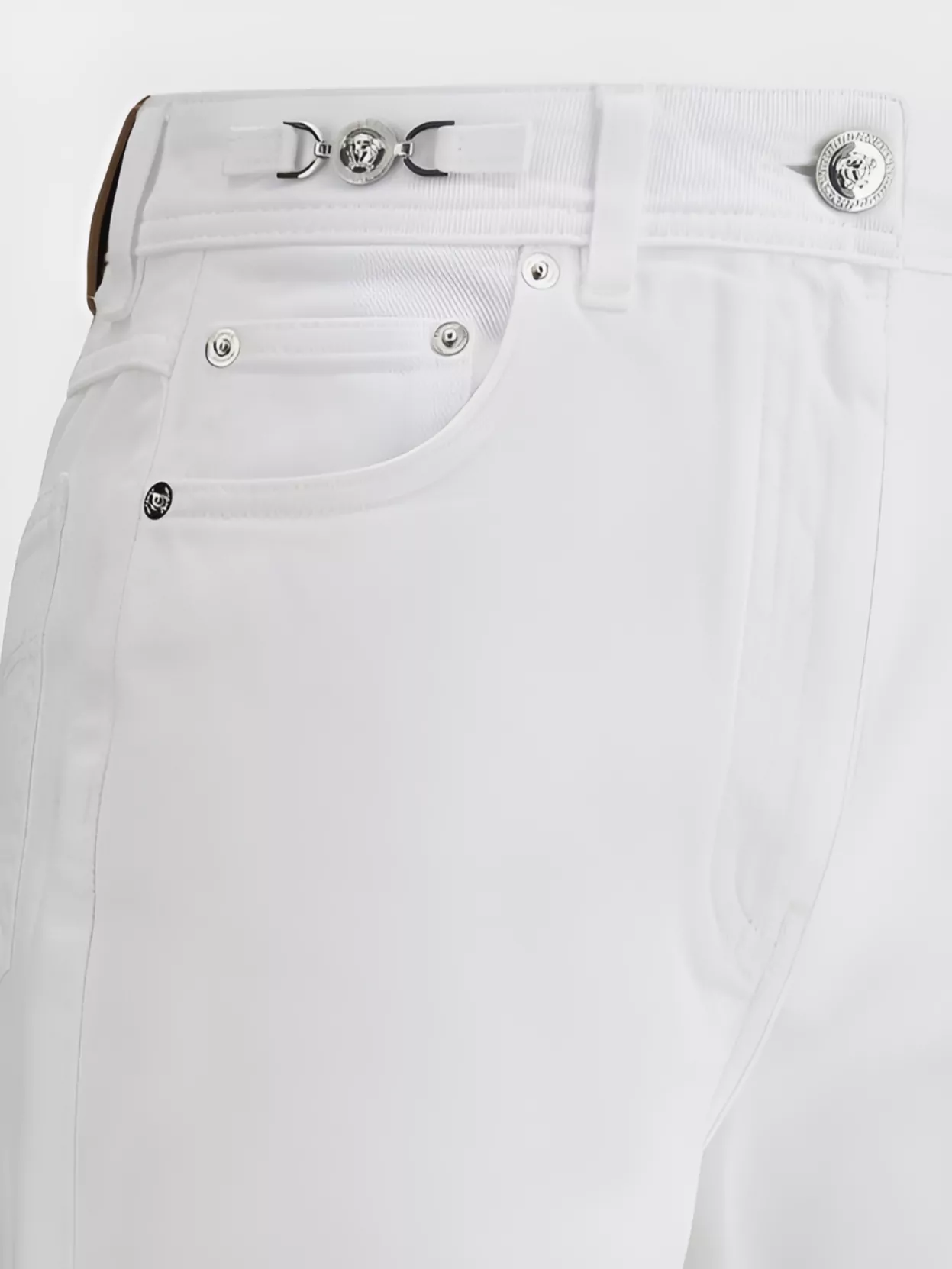Versace High Waist Cotton Jeans With Contemporary Style