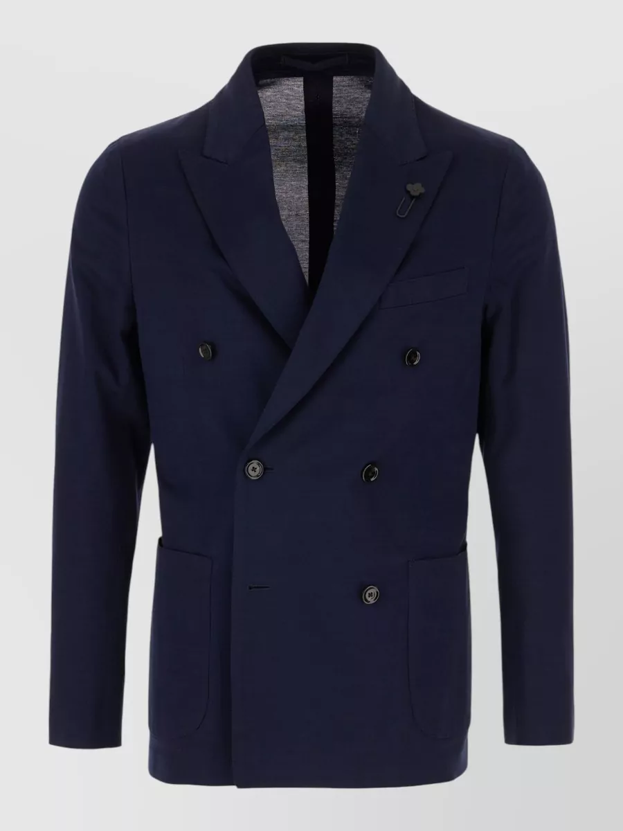 Lardini cotton double-breasted blazer