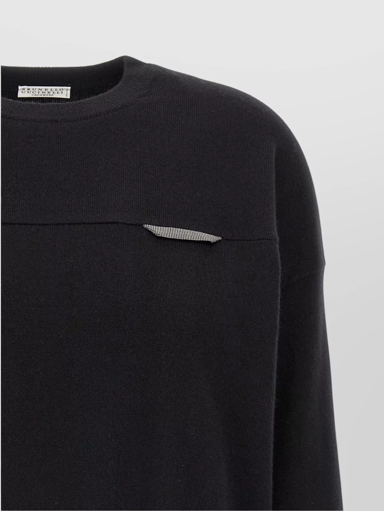 Brunello Cucinelli Cropped Sweater With Crew Neck And Decorative Detail