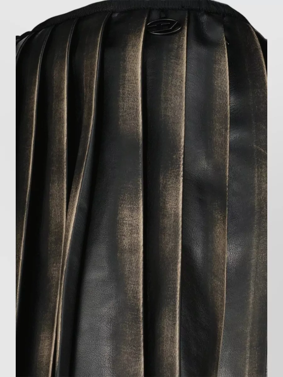 Diesel Faux Leather Pleated Mini Skirt
