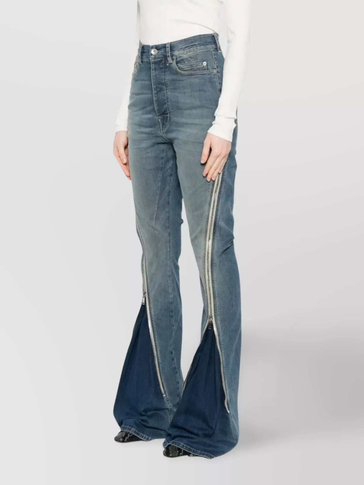 Rick Owens Drkshdw Denim Trousers Belt Loops