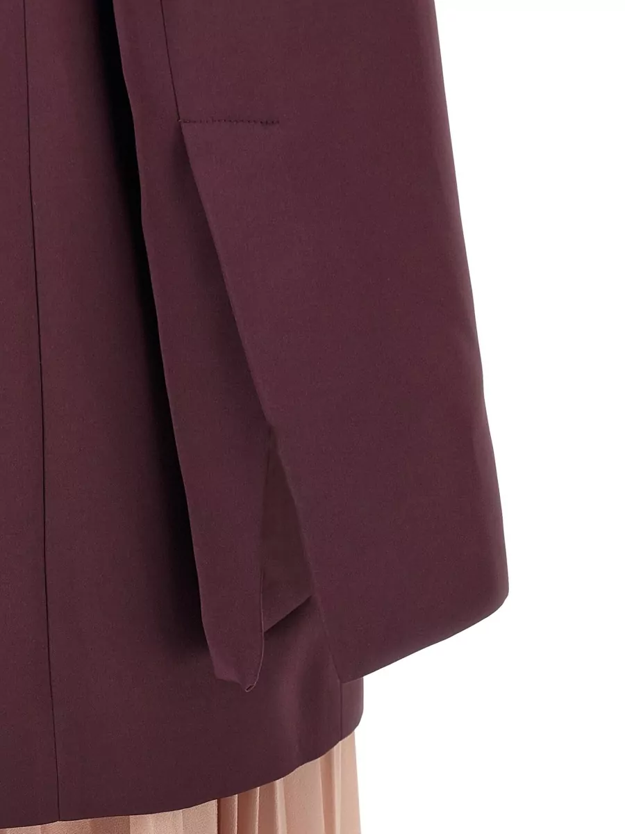 Pinko Pleated Georgette Sleeveless V-Neck Maxi Evening Dress And Single-Breasted Blazer Set