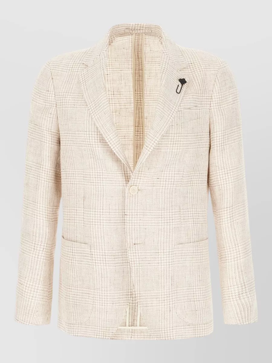 Lardini single-breasted linen blend blazer