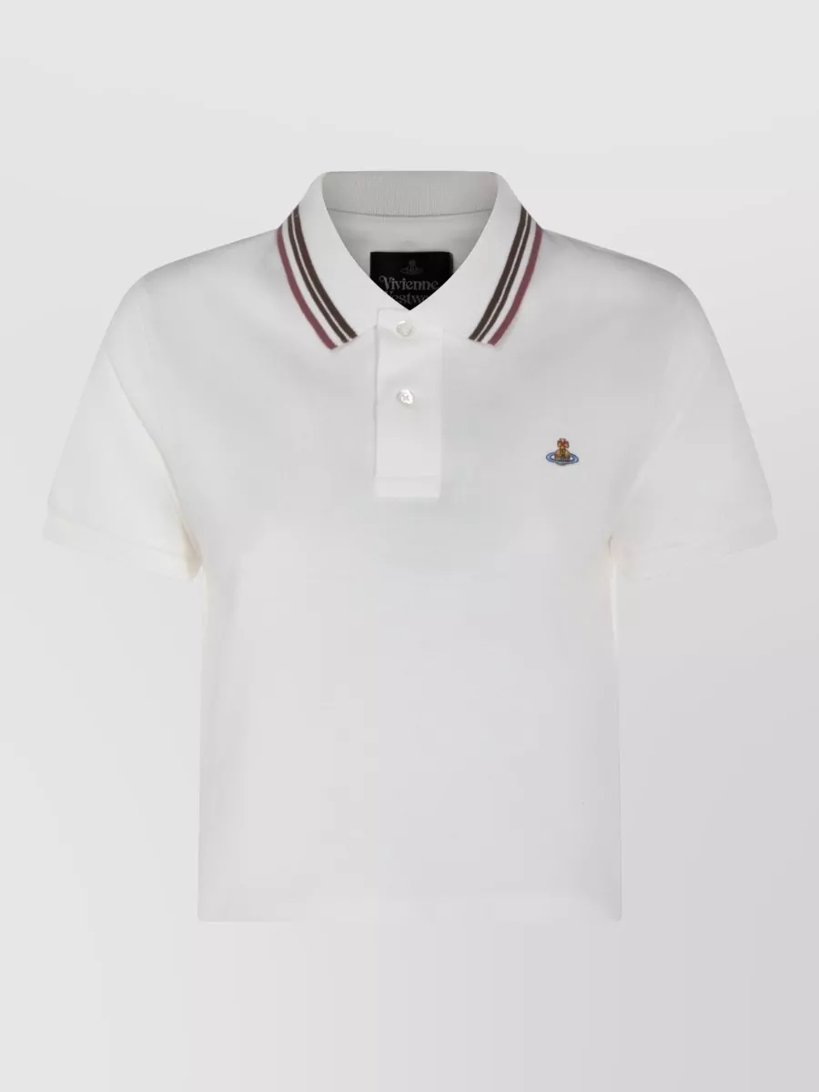 Vivienne Westwood Polo Shirt Short Sleeves Ribbed Striped Collar