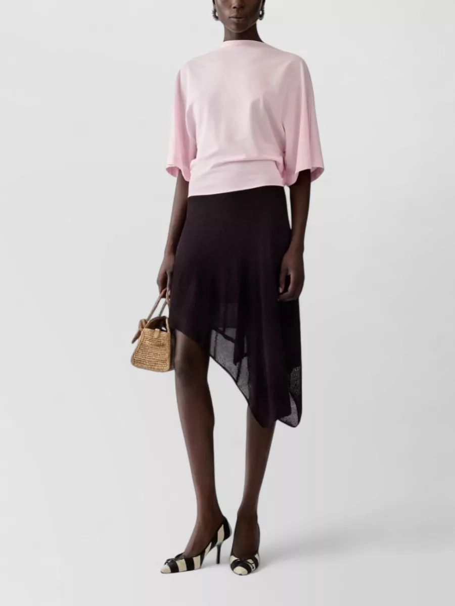 Jacquemus High neck open back elbow-length sleeve knitted top