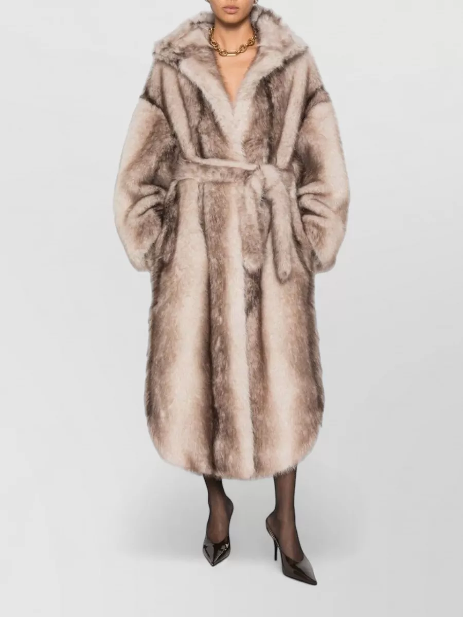 The Frankie Shop Faux Fur Oversized Maxi Belted Coat