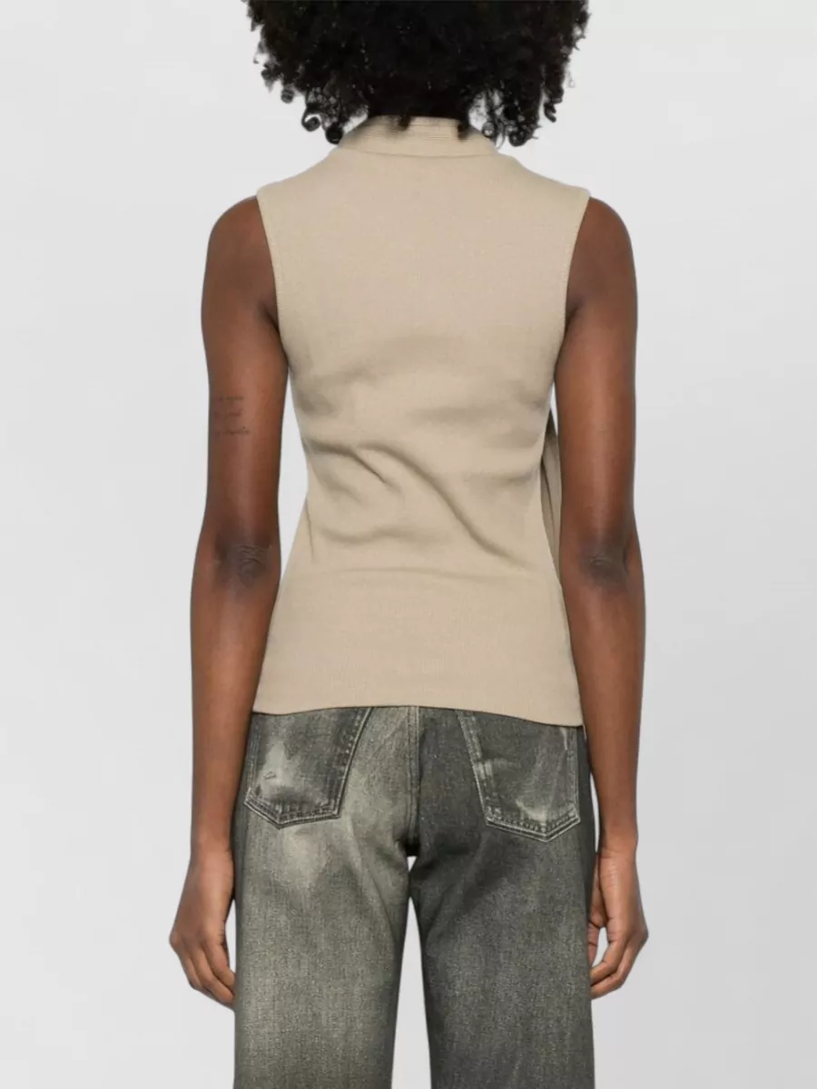 Lemaire Sleeveless Top Ribbed Texture Scarf Detail