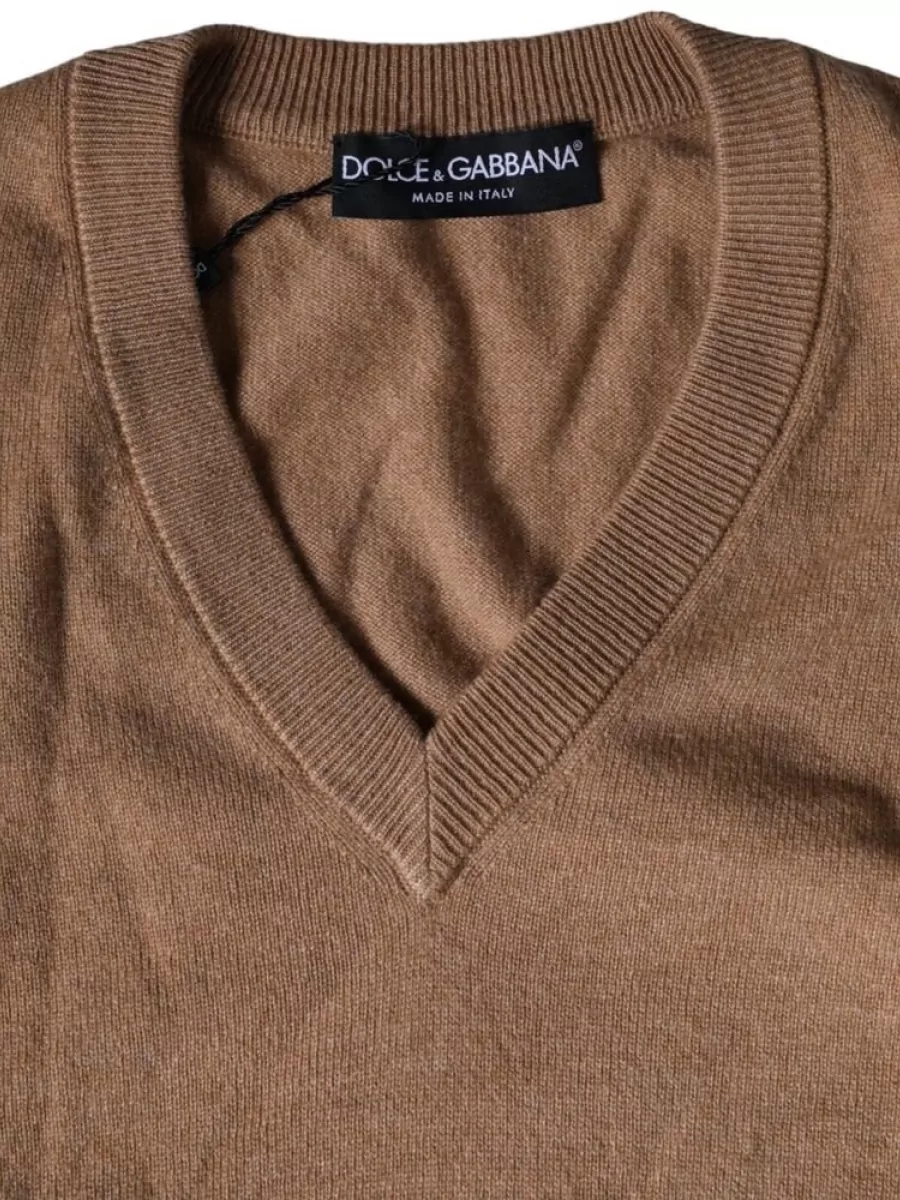 Dolce&Gabbana Cashmere Knit V-Neck Pullover Sweater