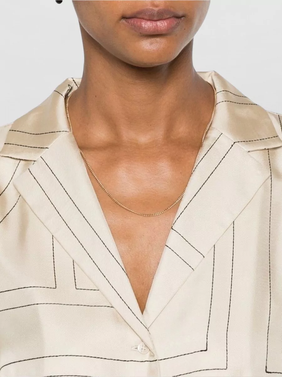 Totême Silk Monogram Printed Pajama Shirt
