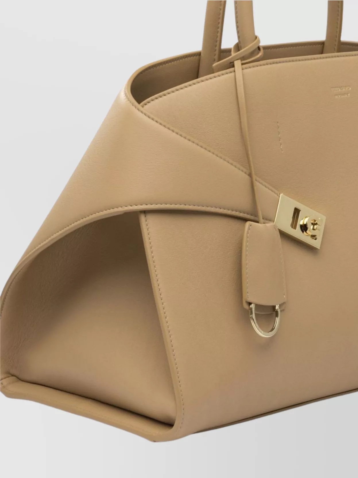 Ferragamo Structured Shoulder Bag With Detachable Strap And Top Handles