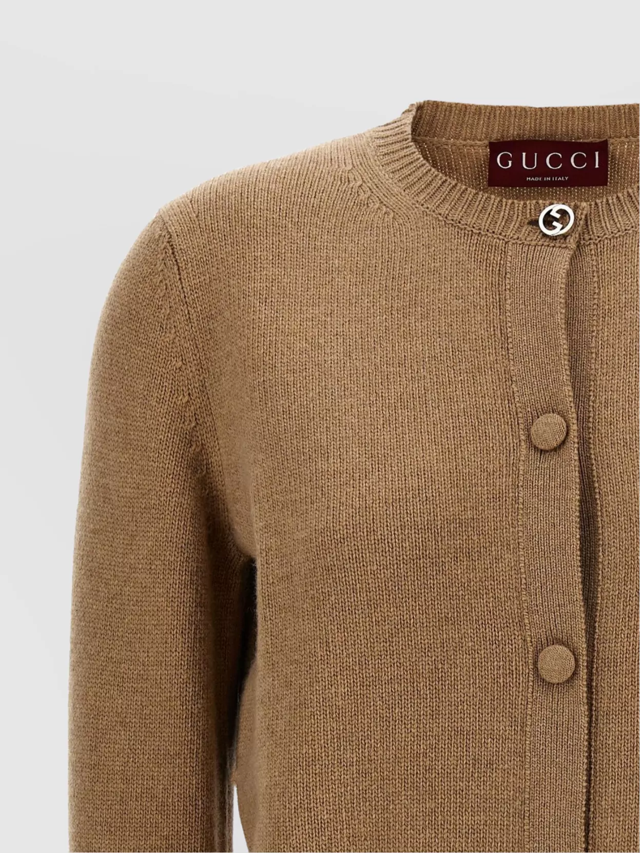 Gucci Embellished Cuffs Crew Neck Cardigan