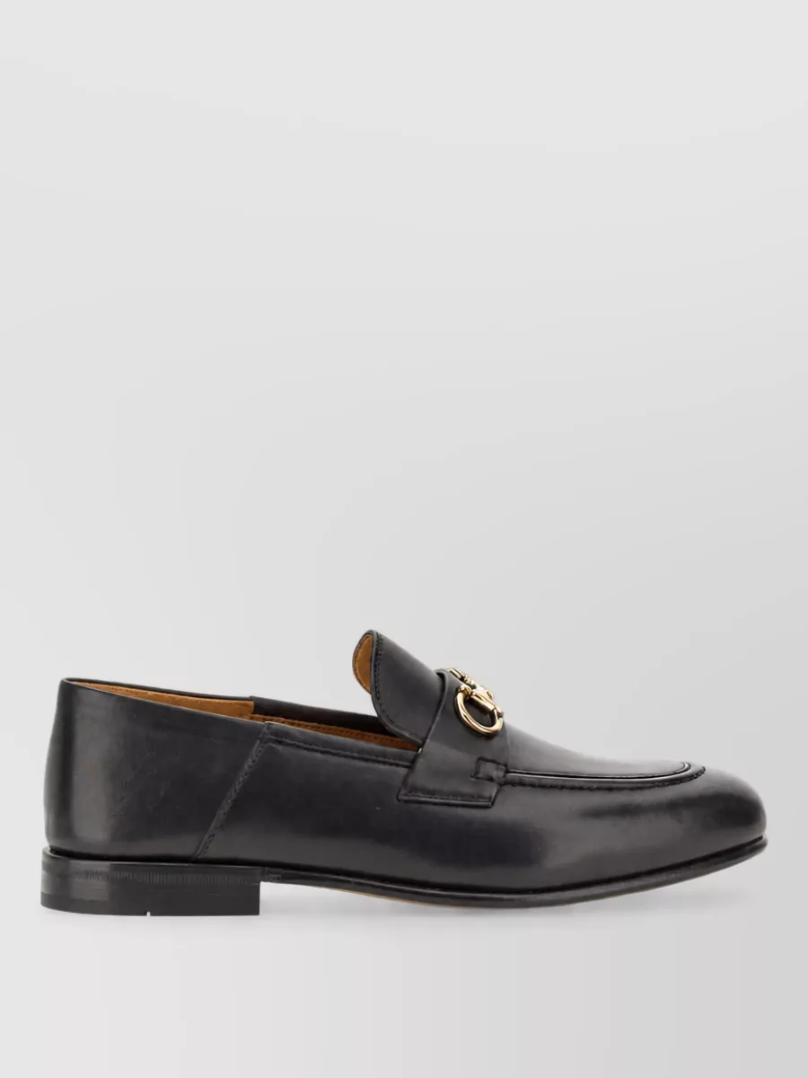 Ferragamo Leather Moccasin Mules