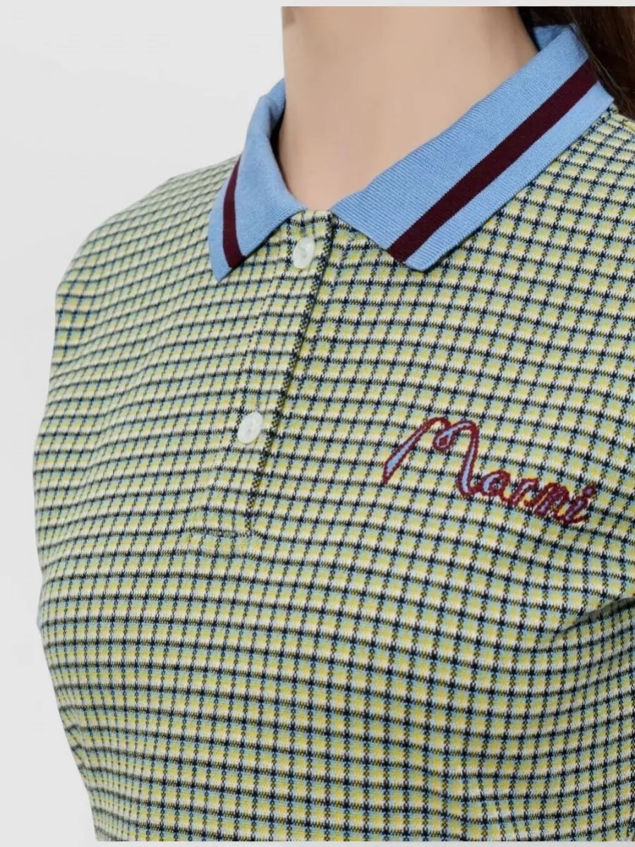 Marni Check Mini Dress Polo Collar Design