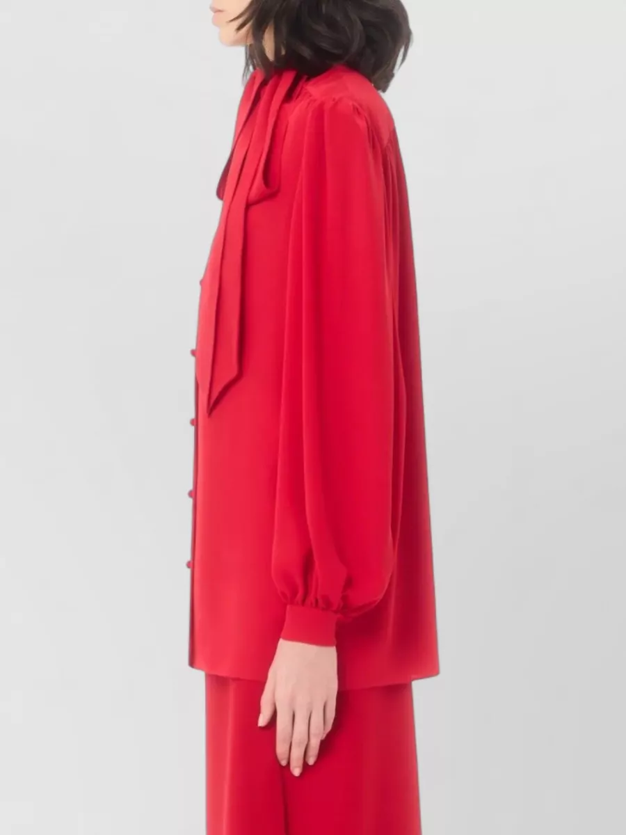 Valentino Garavani Silk Scarf-Neck Blouse