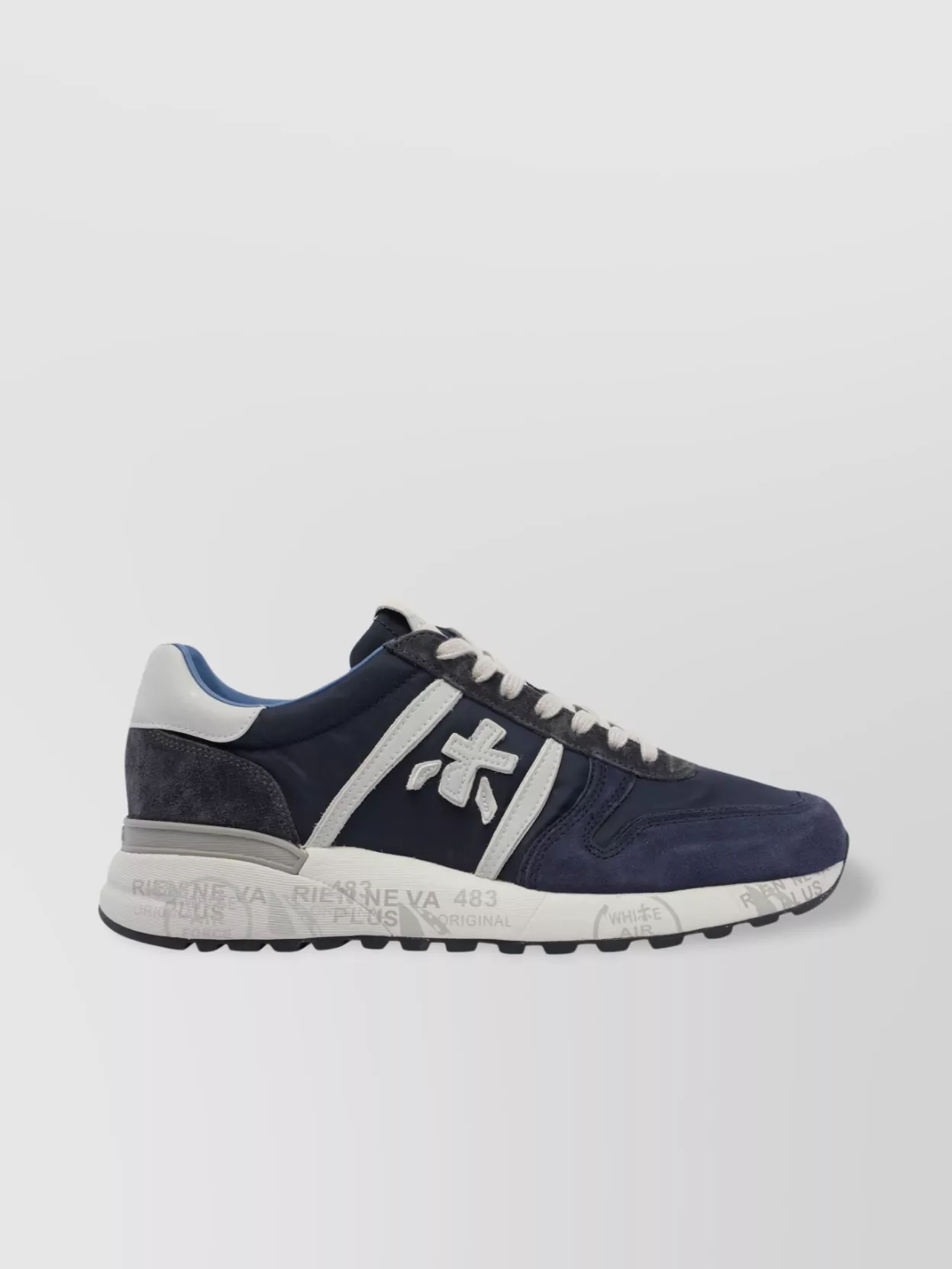 Premiata Suede And Technical Fabric Blue Lander Sneakers