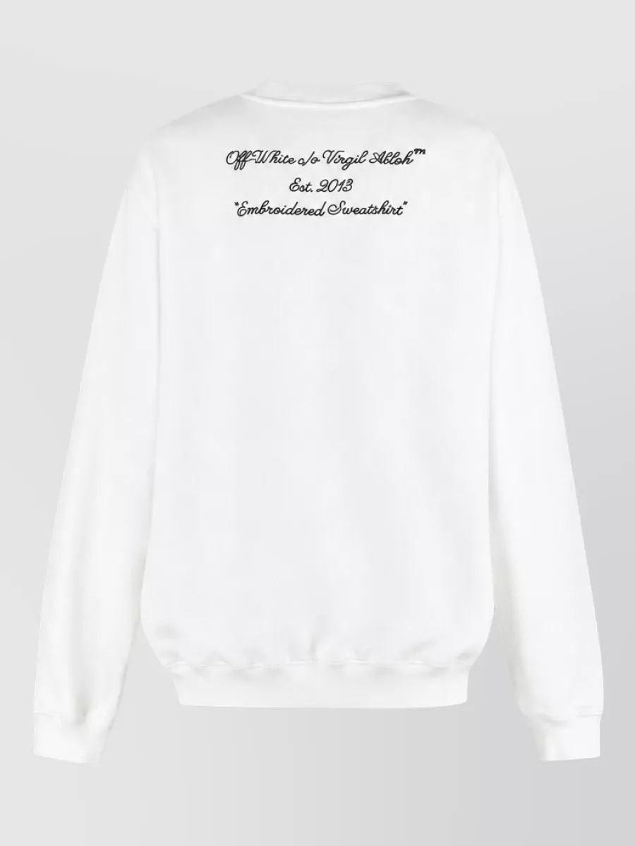 Off-White Cotton Crew-Neck Sweatshirt