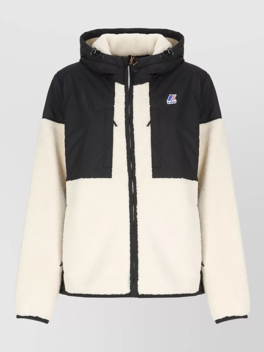 K-way hooded zip-up faux fur jacket