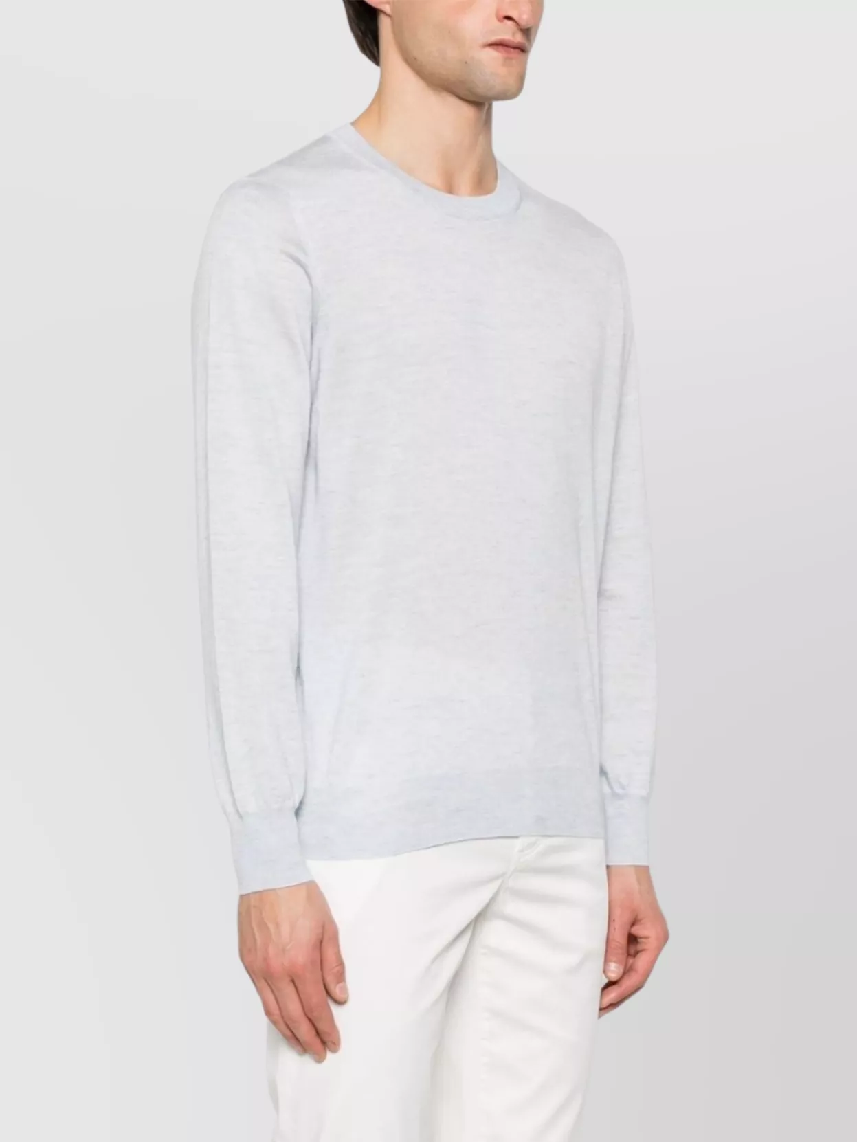 Brunello Cucinelli Lightweight Crew Neck Sweater With Soft Texture In White