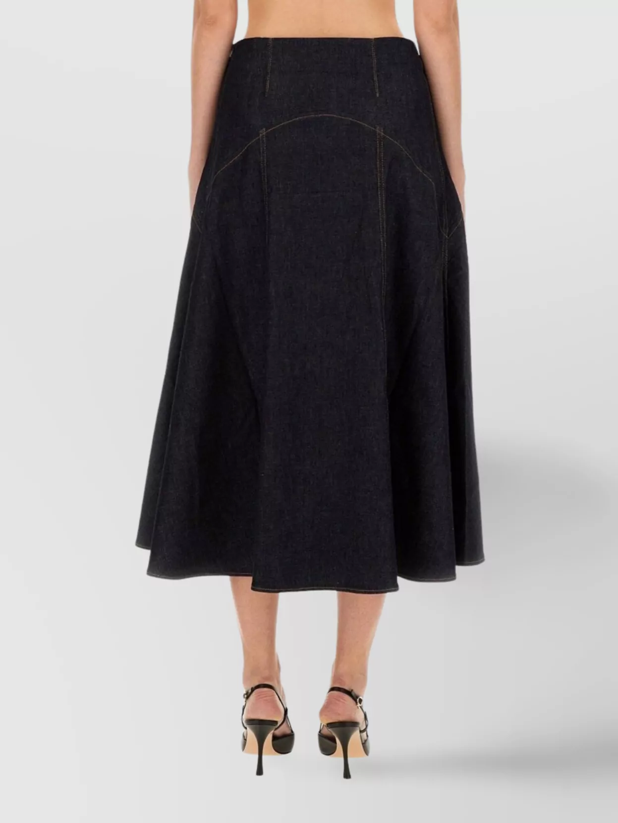 Jacquemus Triangle Denim Midi Skirt High Waist