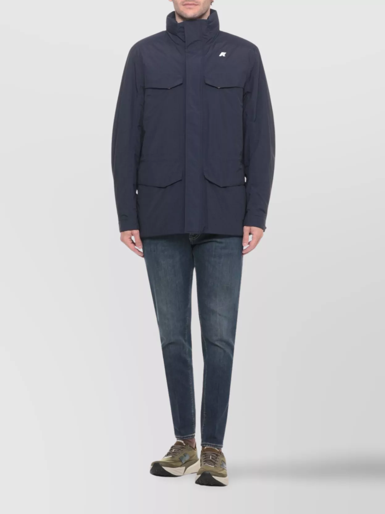 K-Way Men's Down Jacket With Hood And Pockets